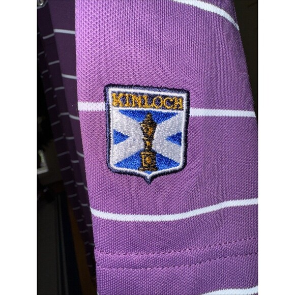 Peter Millar Summer Comfort Crown Sport Golf Shirt Mens Large Purple Strpe Logo - Picture 3 of 6